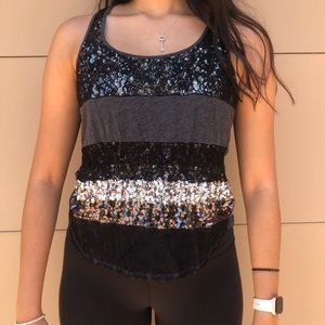 Black Sparkly Sequin Express Top Sz Medium